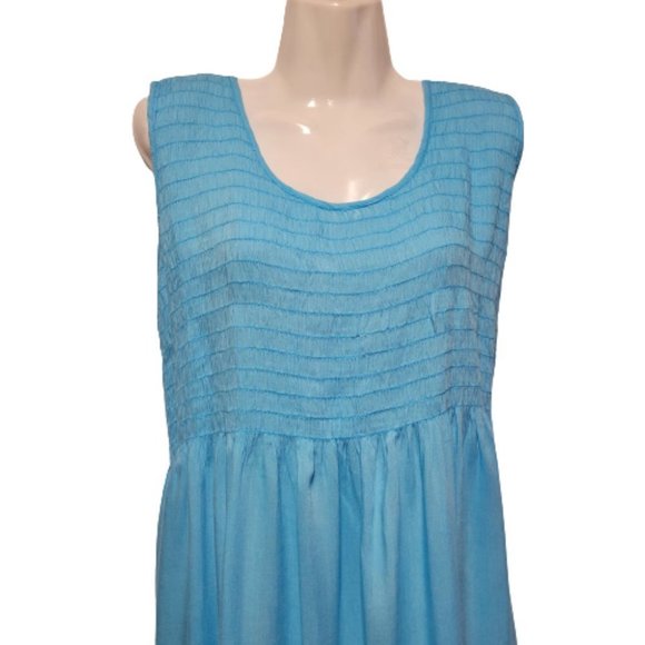 Blue Long Dress Sleeveless Rayon Long Dress Maxi Dress - Size L/XL - New! - Picture 6 of 11